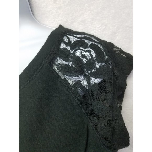 Forever 21 Women's Top Cropped Lace Black Medium - Picture 5 of 7